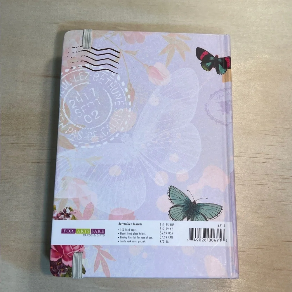 Floral Butterfly Journal with Elastic Band